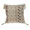 Nassau Collection 18" Beige and Gold Embroidered Floral Throw Pillow